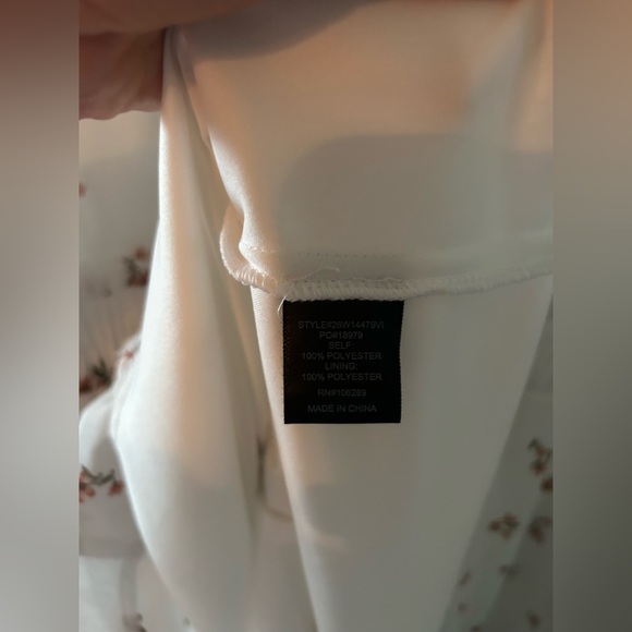 TRIXXI White Floral Longsleeve Mini Dress L - Picture 7 of 7